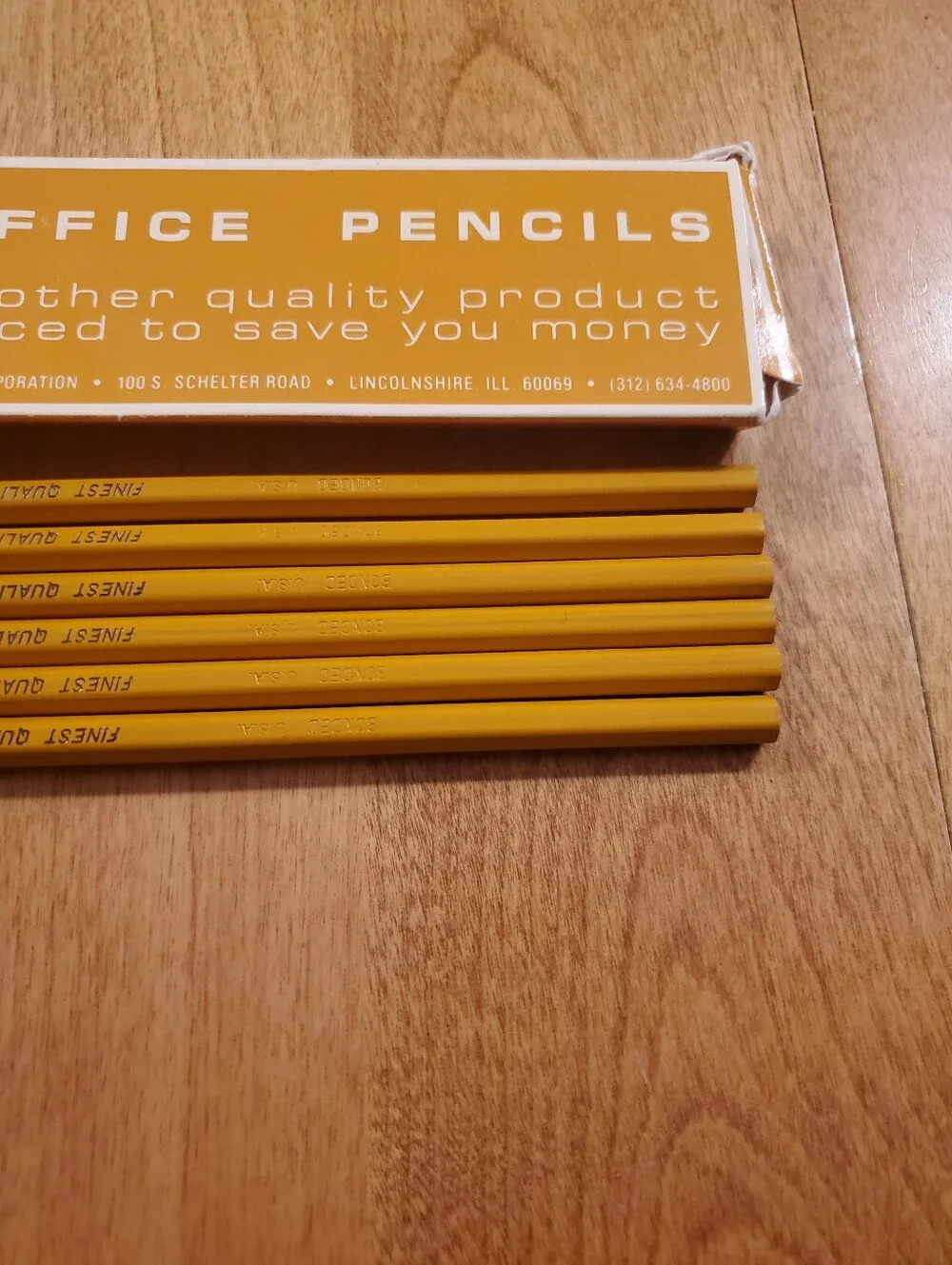 Quill T-812-2 1/2 Yellow Wood Pencil Lot 6 Pencils With Original Box